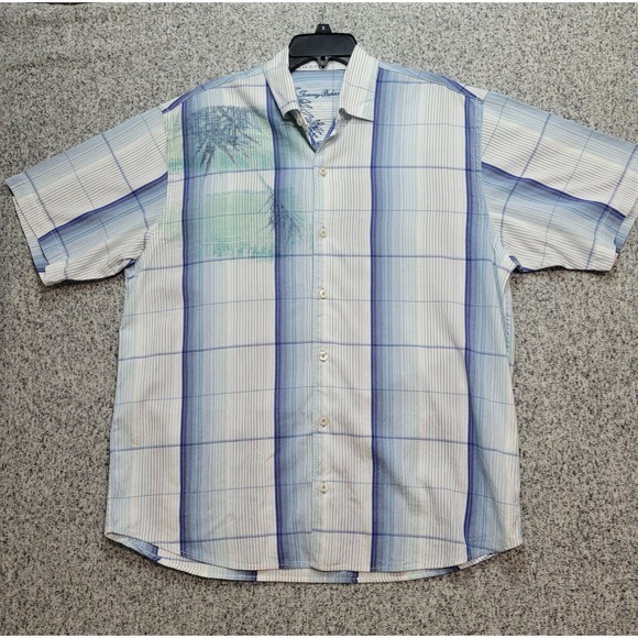 Tommy Bahama Other - Tommy Bahama Men's Palm Tree Plaid Button Up Shirt‎ - Size L